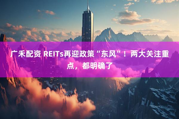 广禾配资 REITs再迎政策“东风”！两大关注重点，都明确了